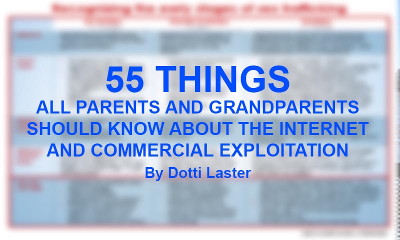 55 THINGS  ALL Parents and Grandparents Should Know About The Internet And Commercial  Exploitation by Dottie Laster and Christian Nanry, Ph.D